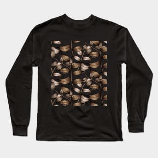 Hand drawn autumn leaves pattern design Long Sleeve T-Shirt